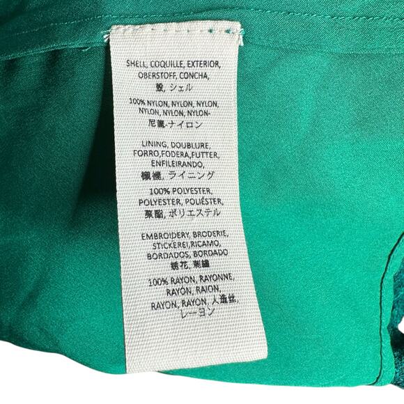 FREE PEOPLE Green Lace Embroidered Beaded Shorts Romper Women's Size 4 FLAWED - Picture 5 of 14